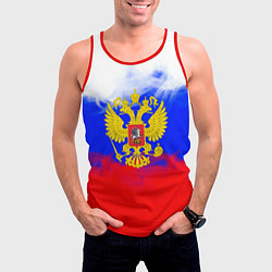 Майка-безрукавка мужская Russia флаг герб, цвет: 3D-красный — фото 2