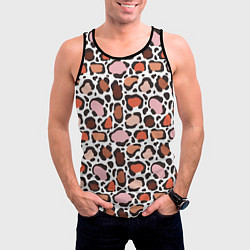 Майка-безрукавка мужская Бесконечные цветные пятна леопарда, цвет: 3D-черный — фото 2