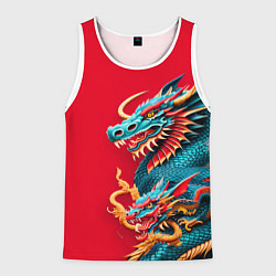 Майка-безрукавка мужская Japanese dragon - irezumi, цвет: 3D-белый