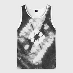 Майка-безрукавка мужская Черно-белый тай-дай, цвет: 3D-белый