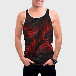 Майка-безрукавка мужская Red vortex pattern, цвет: 3D-белый — фото 2