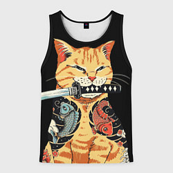 Майка-безрукавка мужская Yakuza tattoo cat, цвет: 3D-черный