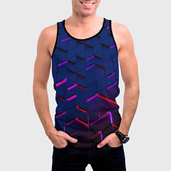 Майка-безрукавка мужская Неоновые треугольники с подсветкой, цвет: 3D-черный — фото 2