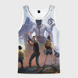 Майка-безрукавка мужская PUBG банда, цвет: 3D-белый