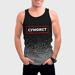 Майка-безрукавка мужская Сумоист - в рамке красного цвета, цвет: 3D-черный — фото 2
