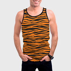 Майка-безрукавка мужская Тигра, цвет: 3D-черный — фото 2