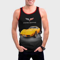Майка-безрукавка мужская Американский спорткар Chevrolet Corvette Stingray, цвет: 3D-красный — фото 2