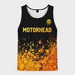 Майка-безрукавка мужская Motorhead - gold gradient: символ сверху, цвет: 3D-черный