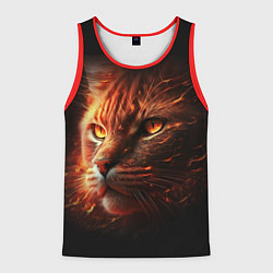 Майка-безрукавка мужская Огненный рыжий кот, цвет: 3D-красный