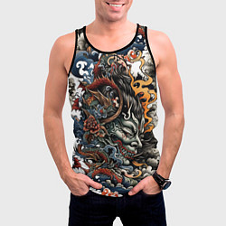 Майка-безрукавка мужская Татуировка Ирезуми, цвет: 3D-черный — фото 2