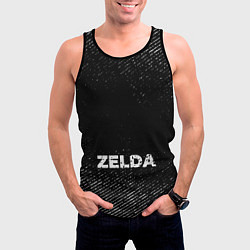 Майка-безрукавка мужская Zelda с потертостями на темном фоне, цвет: 3D-черный — фото 2