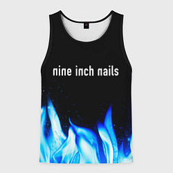Майка-безрукавка мужская Nine Inch Nails blue fire, цвет: 3D-черный