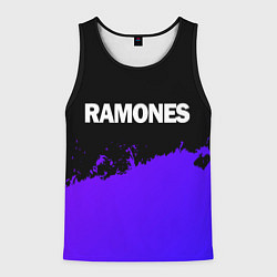 Майка-безрукавка мужская Ramones purple grunge, цвет: 3D-черный