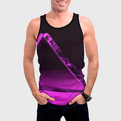 Майка-безрукавка мужская Фиолетовая мрачная геометрическая фигура, цвет: 3D-черный — фото 2