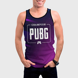 Майка-безрукавка мужская PUBG gaming champion: рамка с лого и джойстиком на, цвет: 3D-черный — фото 2