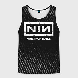 Мужская майка без рукавов Nine Inch Nails с потертостями на темном фоне