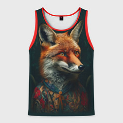 Мужская майка без рукавов Лисица в цветном костюме
