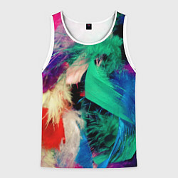 Мужская майка без рукавов Неоновые перья павлина
