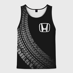 Майка-безрукавка мужская Honda tire tracks, цвет: 3D-черный