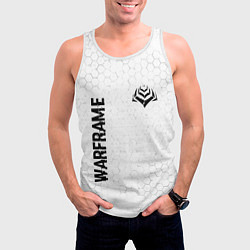 Майка-безрукавка мужская Warframe glitch на светлом фоне: надпись, символ, цвет: 3D-белый — фото 2