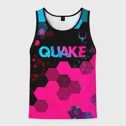 Майка-безрукавка мужская Quake - neon gradient: символ сверху, цвет: 3D-черный