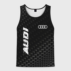 Майка-безрукавка мужская Audi карбоновый фон, цвет: 3D-черный