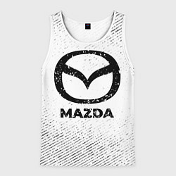 Мужская майка без рукавов Mazda с потертостями на светлом фоне