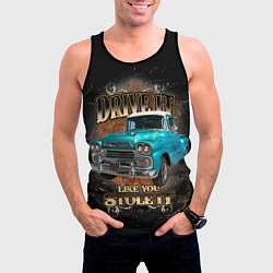 Майка-безрукавка мужская Пикап Chevrolet Apache 3100 1959 года, цвет: 3D-черный — фото 2