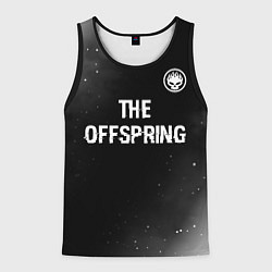 Мужская майка без рукавов The Offspring glitch на темном фоне: символ сверху
