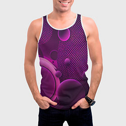Майка-безрукавка мужская Фиолетовые шары, цвет: 3D-белый — фото 2