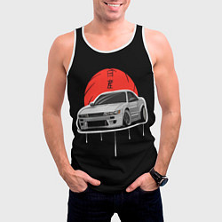 Майка-безрукавка мужская Nissan Silvia S14 - Japan style, цвет: 3D-белый — фото 2