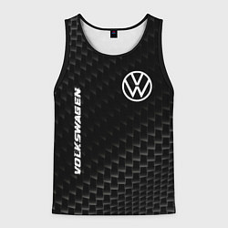 Майка-безрукавка мужская Volkswagen карбоновый фон, цвет: 3D-черный