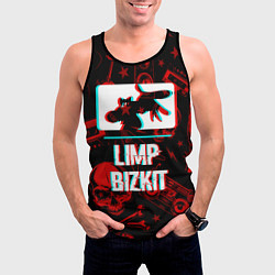 Майка-безрукавка мужская Limp Bizkit rock glitch, цвет: 3D-черный — фото 2
