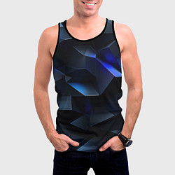 Майка-безрукавка мужская Синие и черные кубы, цвет: 3D-черный — фото 2