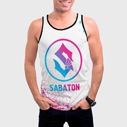 Майка-безрукавка мужская Sabaton neon gradient style, цвет: 3D-черный — фото 2