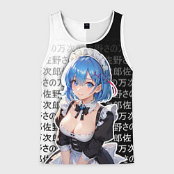 Мужская майка без рукавов Рем - re zero - иероглифы