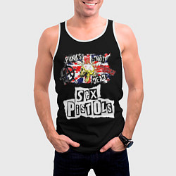 Майка-безрукавка мужская Sex Pistols - punks not dead, цвет: 3D-белый — фото 2