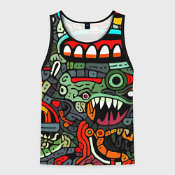 Мужская майка без рукавов Монстры в зеленом и оранжевом - нейросеть