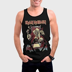 Майка-безрукавка мужская Iron Maiden - судья, цвет: 3D-черный — фото 2