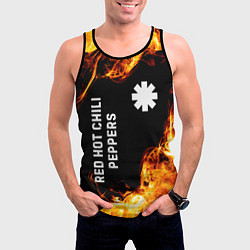 Майка-безрукавка мужская Red Hot Chili Peppers и пылающий огонь, цвет: 3D-черный — фото 2