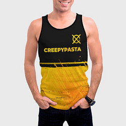 Майка-безрукавка мужская CreepyPasta - gold gradient: символ сверху, цвет: 3D-черный — фото 2