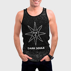 Майка-безрукавка мужская Dark Souls с потертостями на темном фоне, цвет: 3D-черный — фото 2