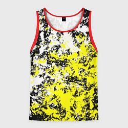 Мужская майка без рукавов Белая и жёлтая краска