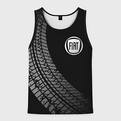 Майка-безрукавка мужская Fiat tire tracks, цвет: 3D-черный