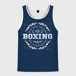 Майка-безрукавка мужская Boxing - надпись, цвет: 3D-белый