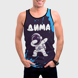 Майка-безрукавка мужская Дима космонавт даб, цвет: 3D-черный — фото 2