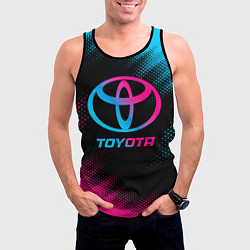 Майка-безрукавка мужская Toyota - neon gradient, цвет: 3D-черный — фото 2