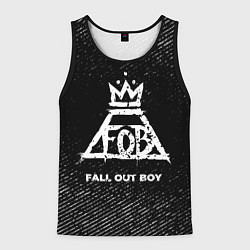 Майка-безрукавка мужская Fall Out Boy с потертостями на темном фоне, цвет: 3D-черный