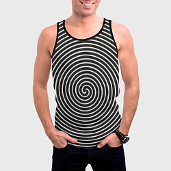 Майка-безрукавка мужская Оптическая спираль, цвет: 3D-черный — фото 2