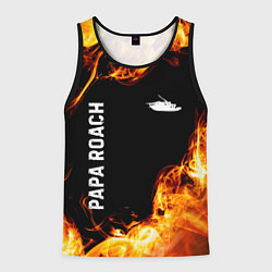 Майка-безрукавка мужская Papa Roach и пылающий огонь, цвет: 3D-черный